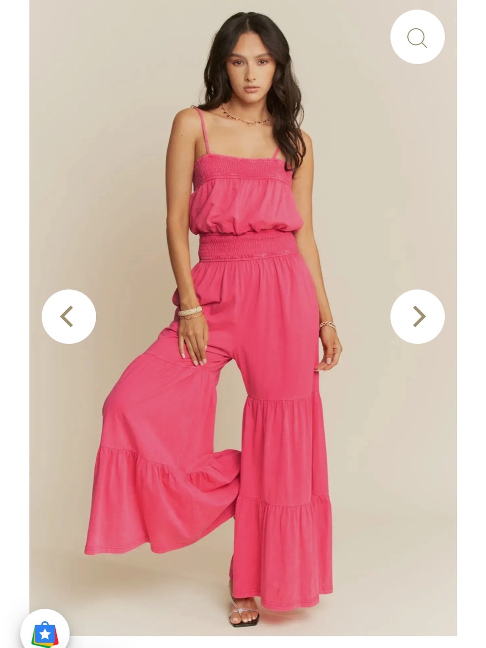 DAVI & DANI Pink Wide leg Jumpsuit